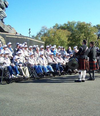 Performing for WWII Honor Flight Vets, Marine Corps Memorial, Washington, D.C.
