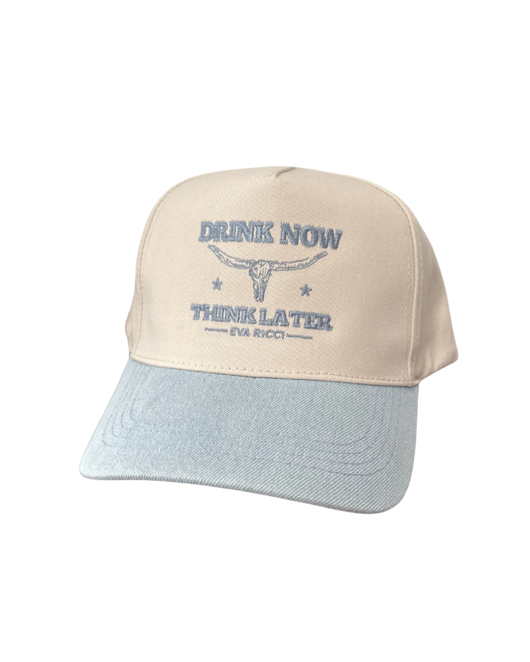 Drink Now Think Later Hat - Denim