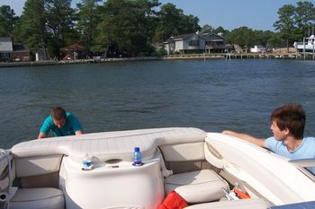 Pushing us out of the sandbar
