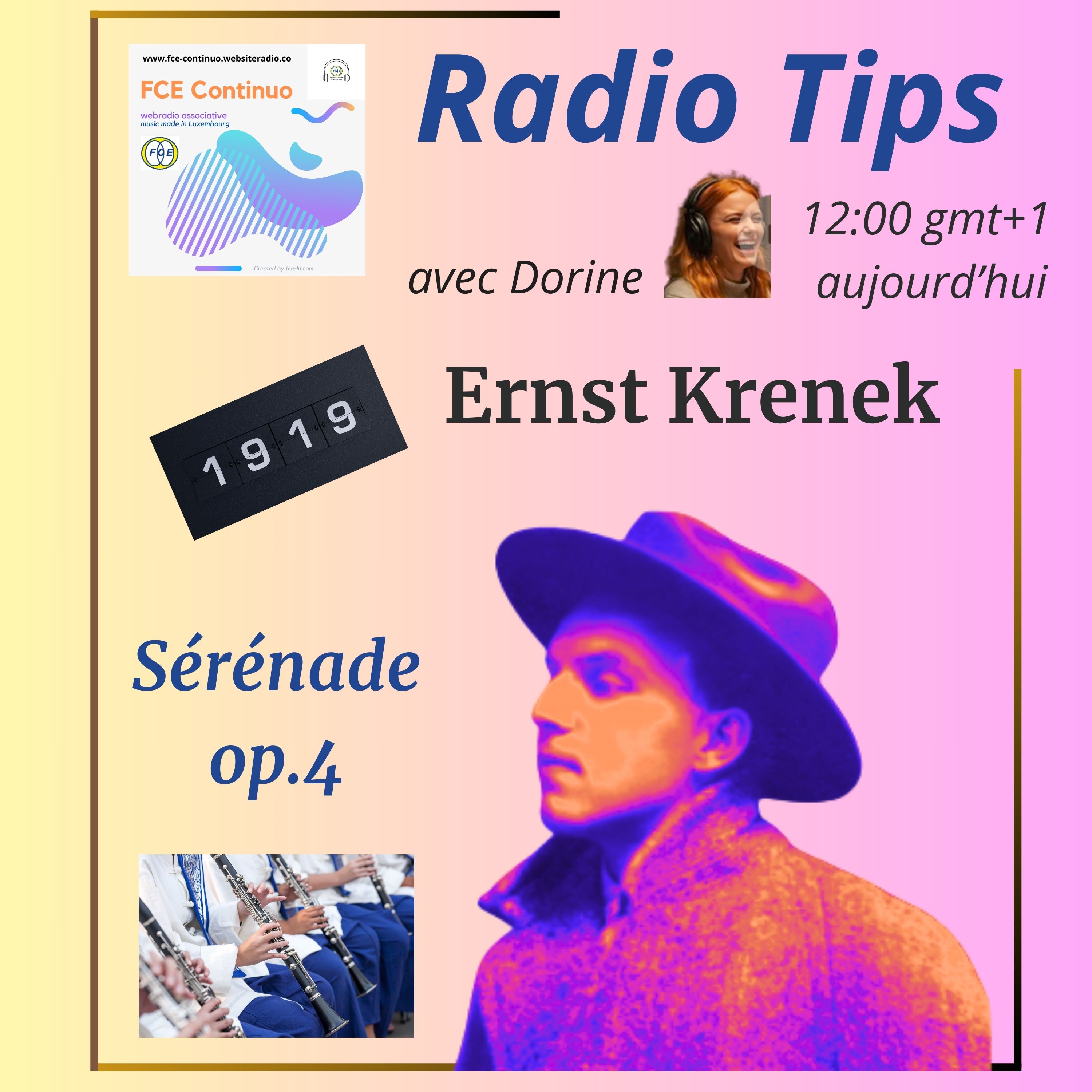 RADIO TIPS - Ernst Krenek: Serenade für Klarinettenquartett op.4