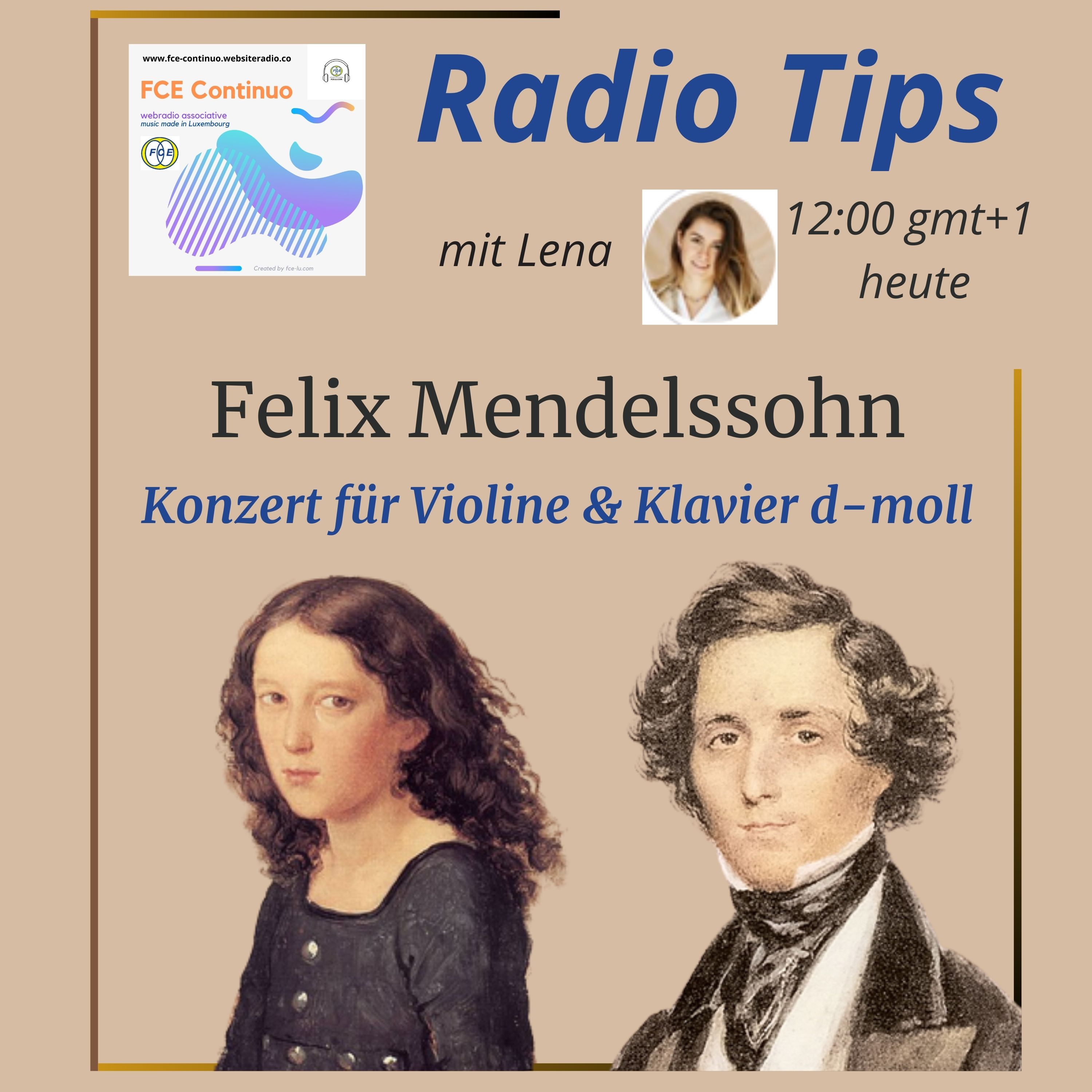 RADIO TIPS - Felix Mendelssohn: Konzert für Violine & Klavier d-moll