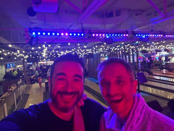 Michael & John having a laugh before playing Palasad Socialbowl 2022
