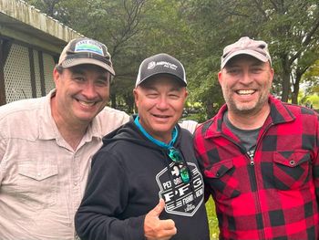 Always fun to meet different folks at the gigs we play. Here was a fun one from when we played a fishing derby in Sarnia, ON. Got to spend time with legendary Canadian Fisherman "Bob Izumi" who sat back sharing stories with us. Such a great guy and SO fun to talk with!!
