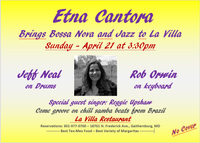 Etna Cantora Brings Bossa Nova and Jazz to La Villa