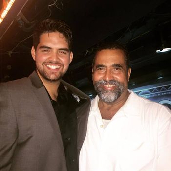 With Danny Gonzalez (Orquesta Broadway) at Dandy's Birthday Celebration, 2017.
