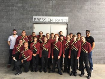 Walt Whitman Wildcat Marching Band Percussion, 2017. Sean Lucas (left)
