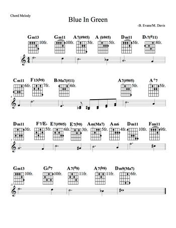 Blue in Green chord melody
