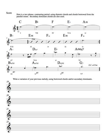 Variation 1a, Borrowed and Secondary Dom
