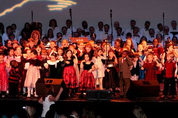 Sarah Hanvey, leading the children's choir.
