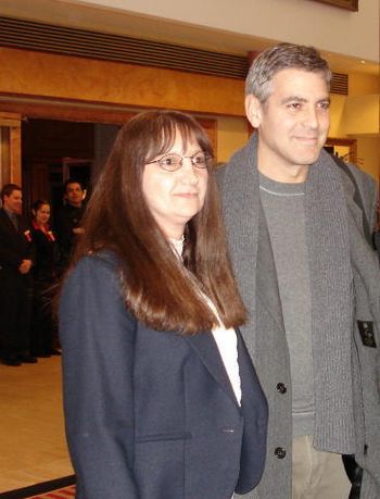George Clooney and I during the filming of Michael Clayton
