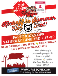 2nd Annual J.R.'s Rhodehouse BBQ Pit Kickoff to Summer Hog Feed