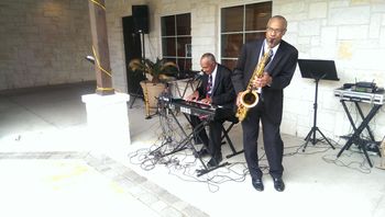 Darwin & Derwin after performing for the Gilbreath/Butler wedding reception at The Briscoe Manor
