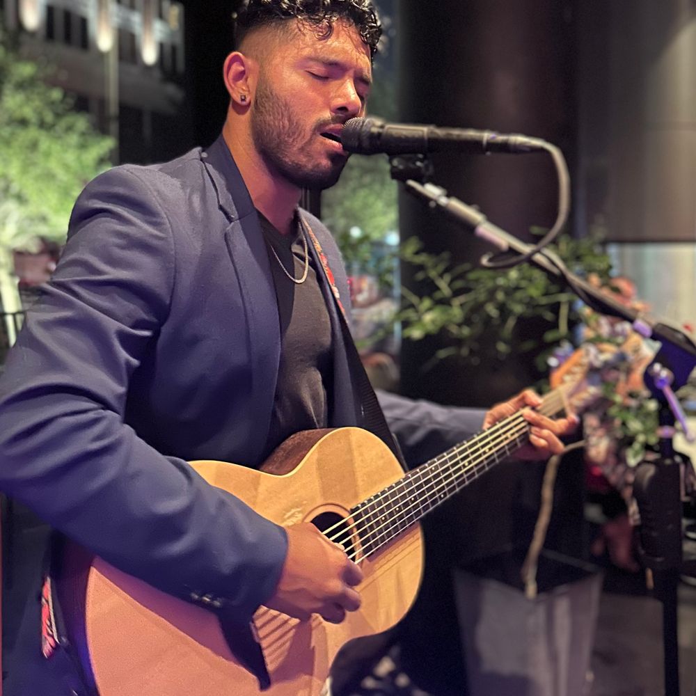 Acoustic guitar performance during wedding dinner service