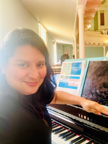 Playing for worship services at a First Congregational Church
