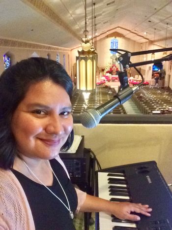 Cantoring and playing the piano for a Mass in western Massachusetts
