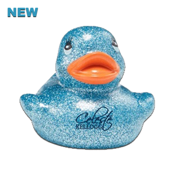 Blue Glitter Rubber Duck - Celeste Kellogg Logo