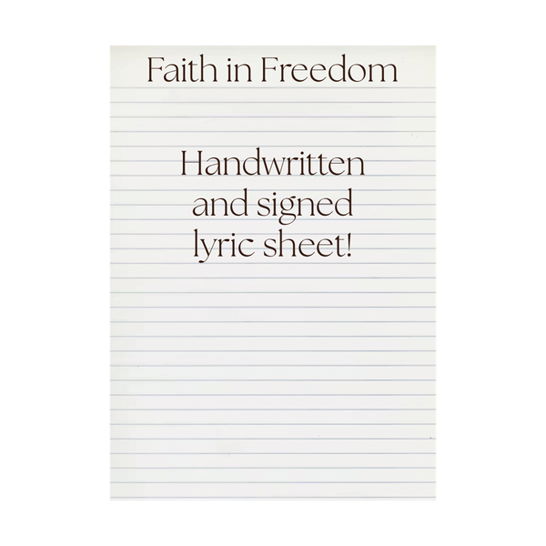 "Faith in Freedom" Handwritten Lyric Sheet