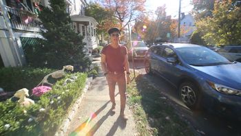 Handsomestein wandering the streets
