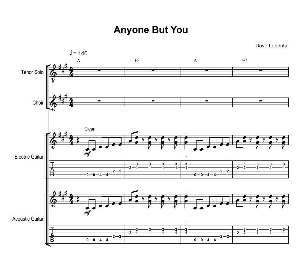 "Anyone But You" Sheet Music