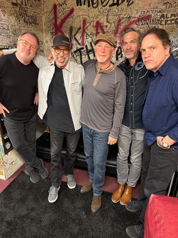 It's another Rock n Roll backstage dressing room. The Driftwood Souls getting ready to come on stage (L-R) Bryon Holley, Mick Linden, me, Dan Boisey, John Thomas.
