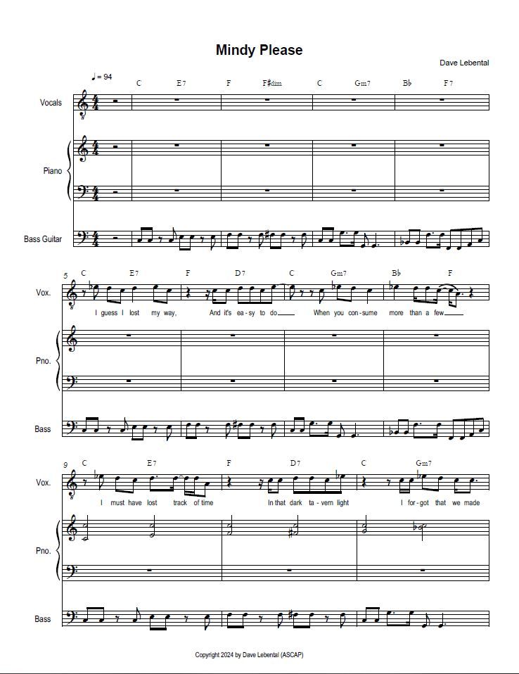 Mindy Please Sheet Music