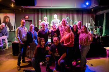 It's The Spitz crew rockin the house at Humphrey's. On stage (L-R) PD and Brad. Top Row  (L-R) Dylan, Jo, Jeff, Robbie, Kevin, Juna, Dana, Steve, Leslie  Bottom Row (L-R) Kaitlin, Scott
