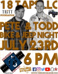 Todd Michael and Pete Johnson at 18 Taps LLC Bike and Jeep Night 