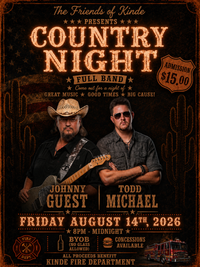 Todd Michael x Johnny Guest @ The Friends of Kinde Country Night 