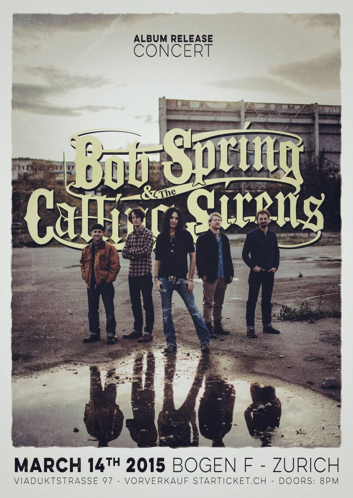 Bob Spring & The Calling Sirens Poster A2