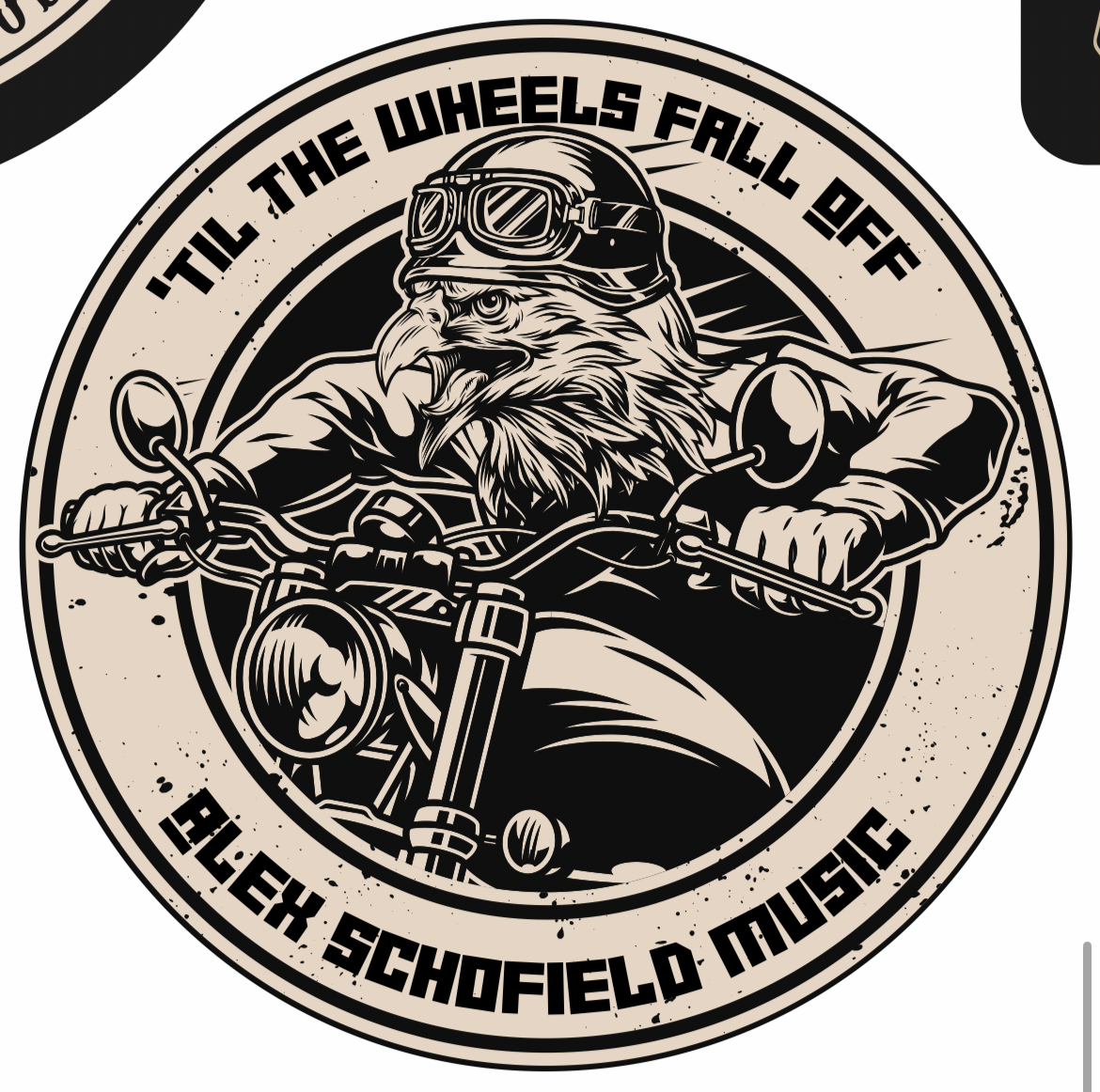 "'Til The Wheels Fall Off" sticker
