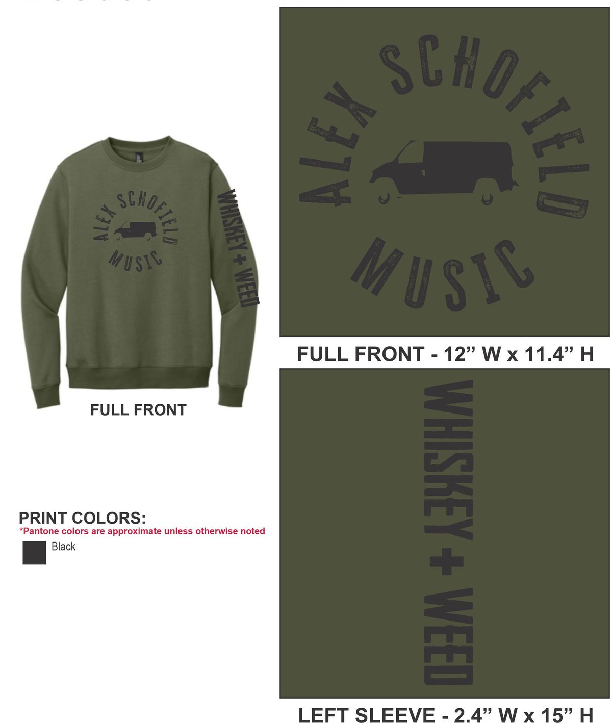 WHISKEY & WEED CREW NECK SWEATSHIRT