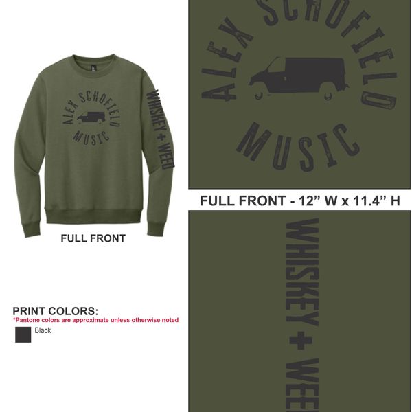WHISKEY & WEED CREW NECK SWEATSHIRT