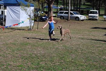 Laureen helping with Cody
