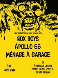 Garage Rock Night at Post 41: Nox Boys, Apollo 66 & Ménage À Garage