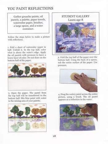 Once children have absorbed the new ideas presented in the lesson, it's their turn to make a work of art that shows reflections.

