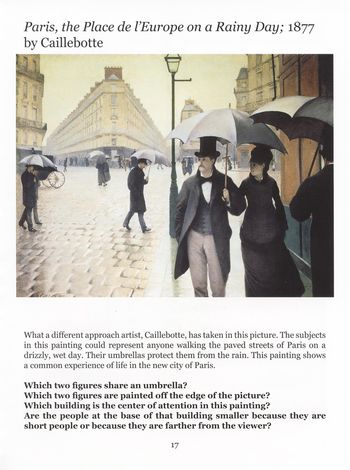 Children look at art by the master, Caillebotte.
