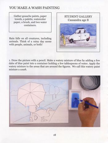 Children then make a work of art using a wash technique.
