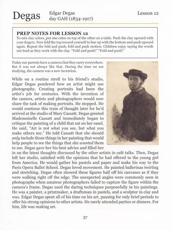 This text lesson gives us a look into the life of Degas.

