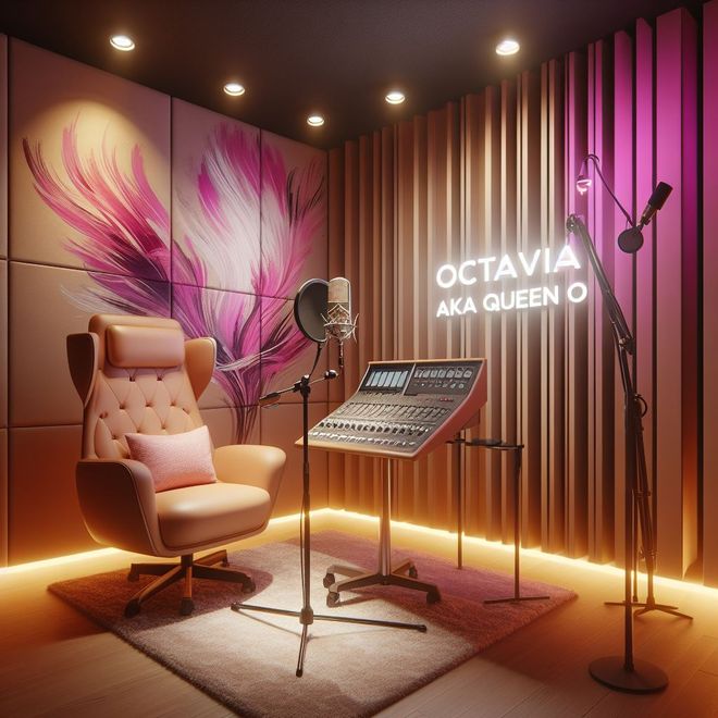 Octavia in the vocal booth