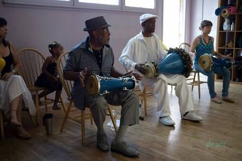 playing bata with Miguel Bernal and my teacher, Lazaro Galarraga
