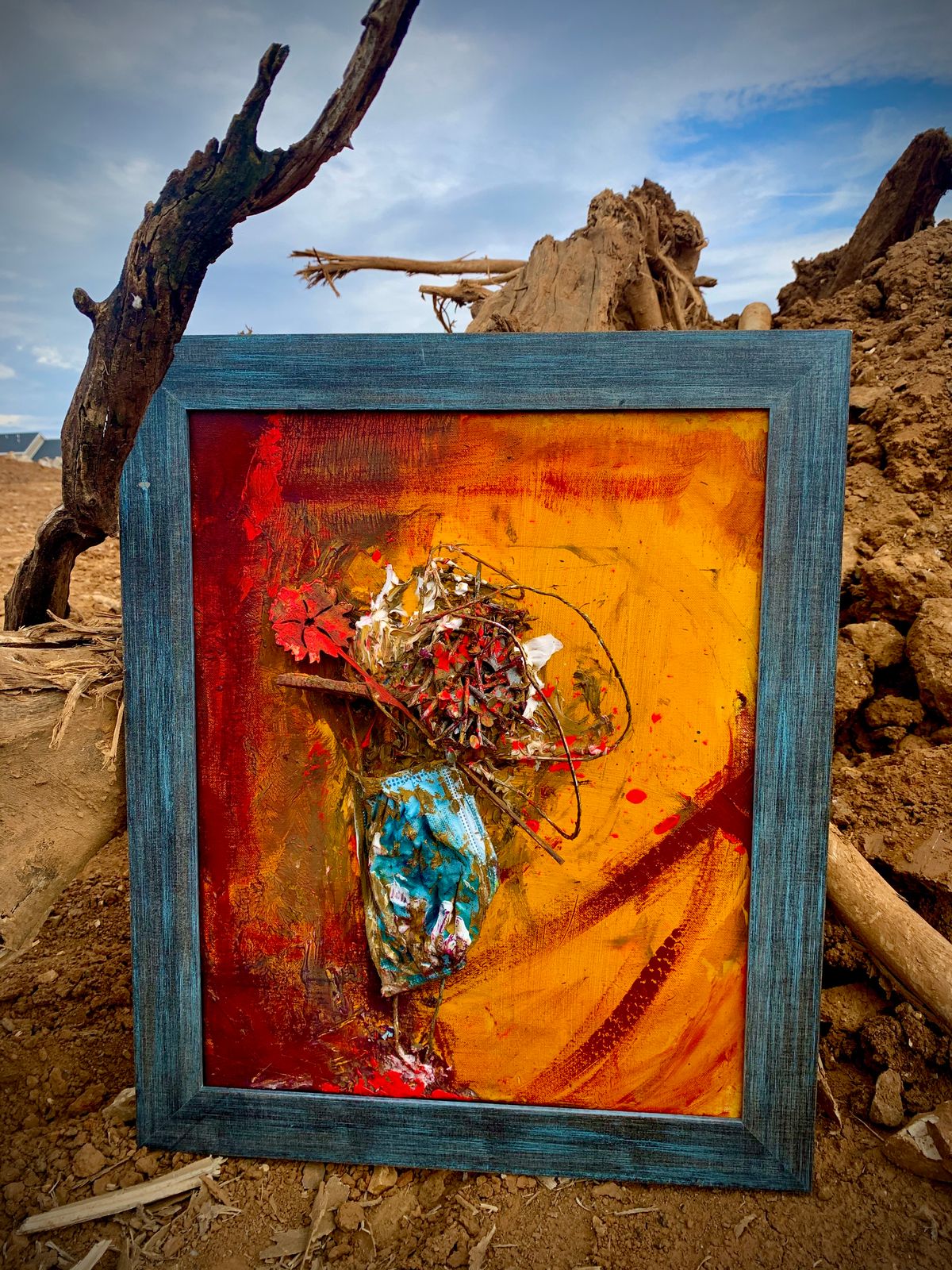 * Visit This Piece @ The Clay Lady Gallery - “The Silent Radio" - The Space  Between The Words Series - *Includes Frame.