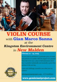 Violin course at 432hz - Rehearsals with the pianist from 3pm to 4pm. Concert at 4pm.