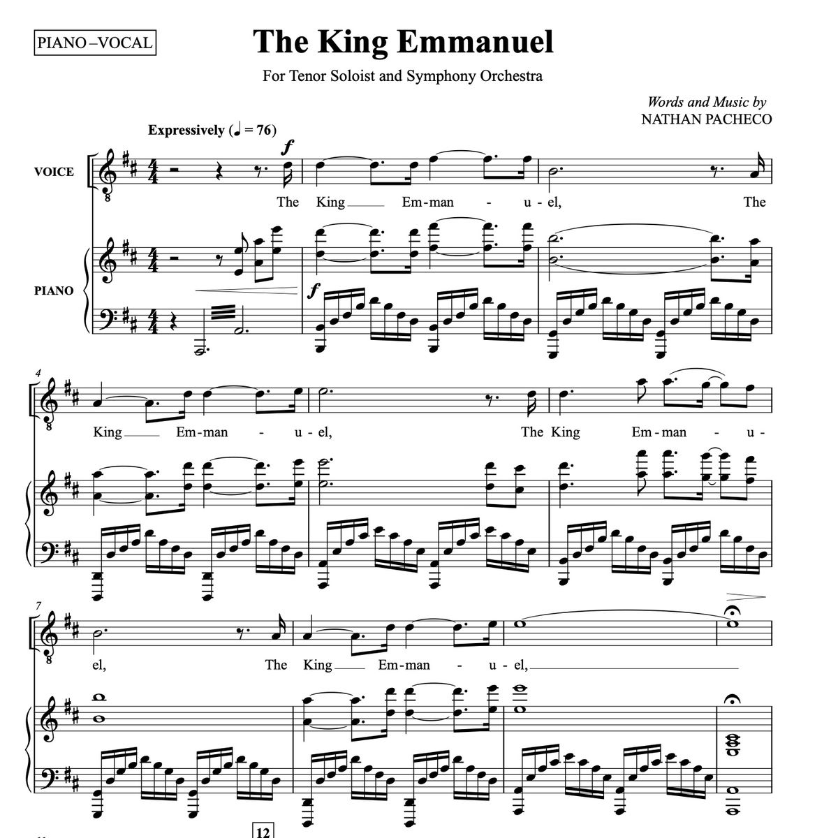 The King Emmanuel (Piano Sheet Music)
