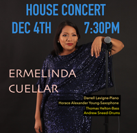 Ermelinda Cuellar House Concert promotiong project Under a Lavender Sky