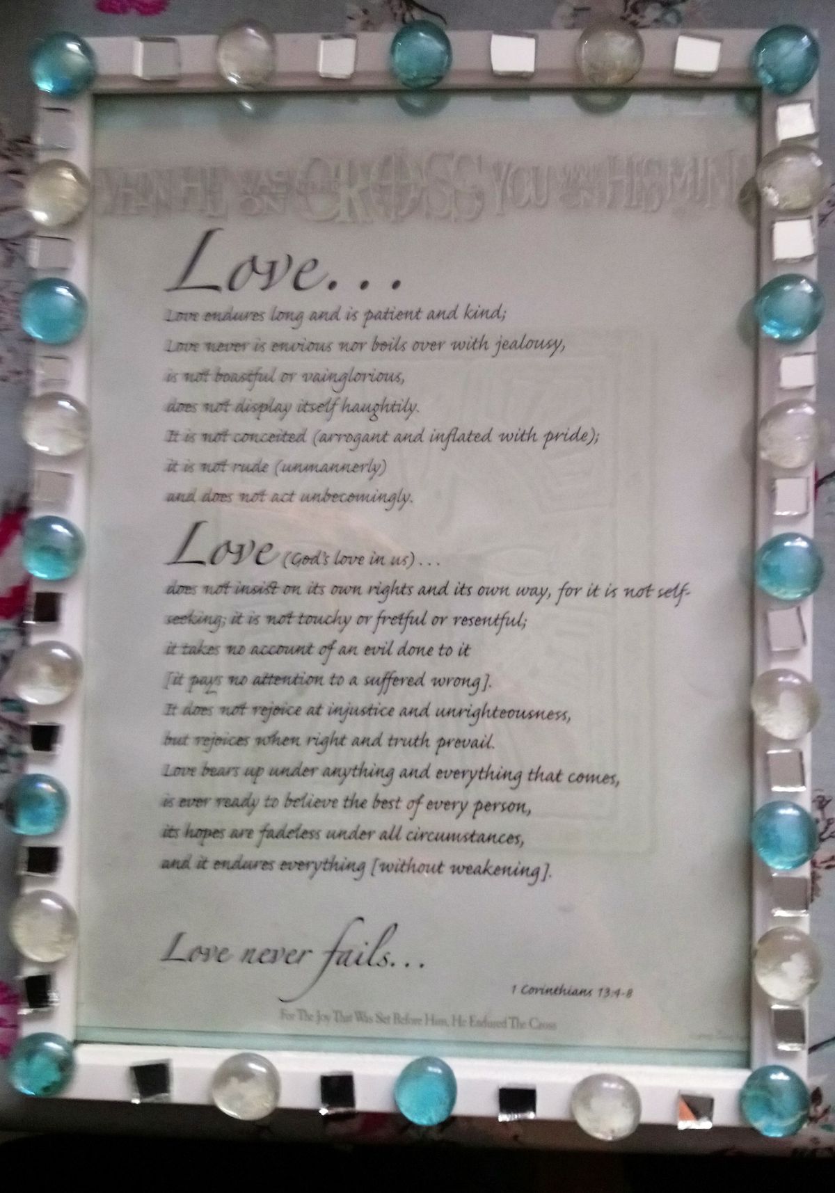 Teal and Blue Photo Frame - Love 