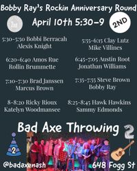 Anniversary show - Songwriter Rounds at Bad Axe Throwing - Nashville