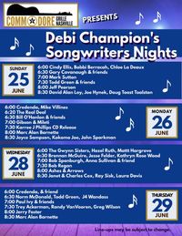 Commodore Grille - Debi Champion's Songwriters Night