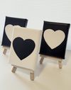 #marelovesu White Heart on Black Canvas