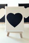 #marelovesu Black Heart on White Canvas (Copy)