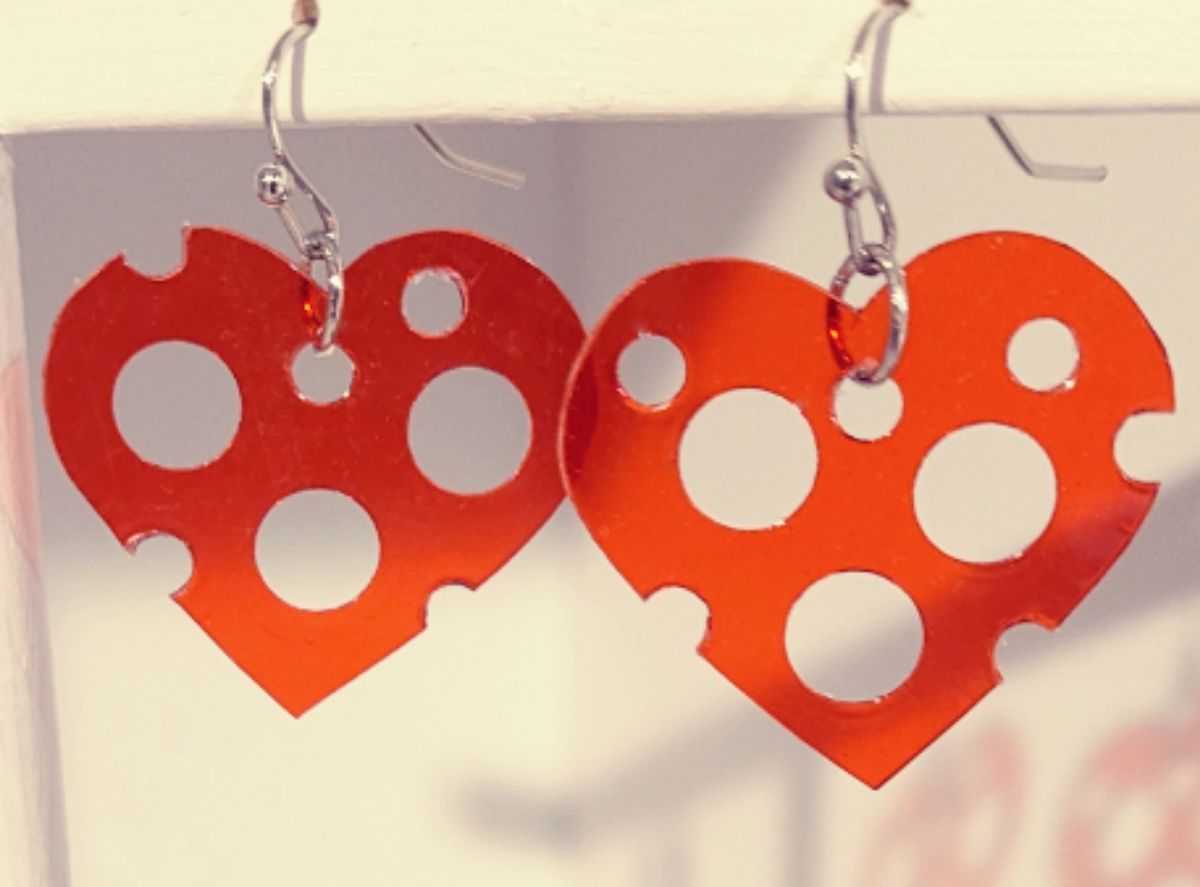 Baby Red Holey Hearts
